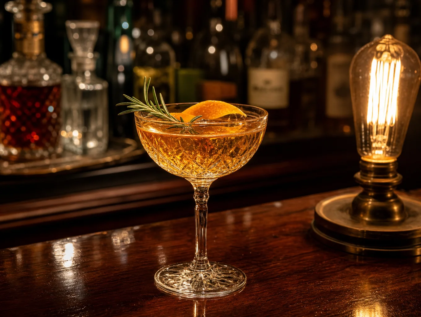 Saffron spritz cocktail in a chilled glass